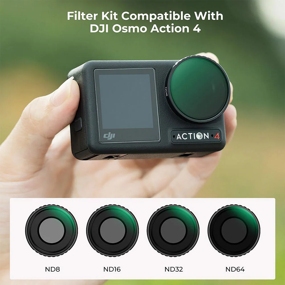 فیلتر لنز کی اند اف K&amp;F KIT ND8 ND16 ND32 ND64 NANO X FOR DJI OSMO ACTION 4 FILTER — تصویر 3