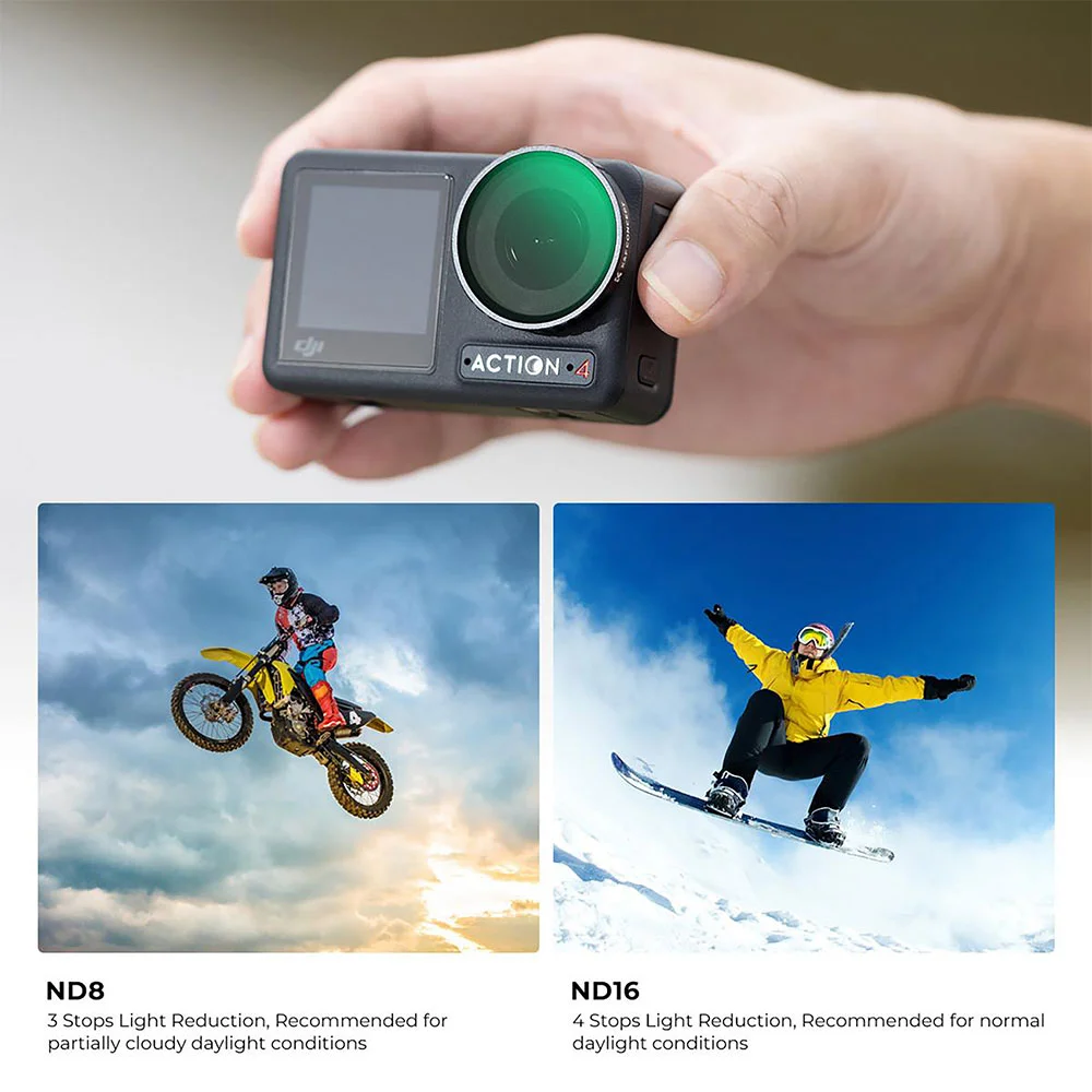 فیلتر لنز کی اند اف K&amp;F KIT ND8 ND16 ND32 ND64 NANO X FOR DJI OSMO ACTION 4 FILTER — تصویر 4