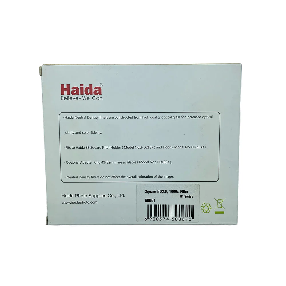 فیلتر لنز هایدا HAIDA ND1000 High-Quality 84×95mm SQUARE FILTER — تصویر 3