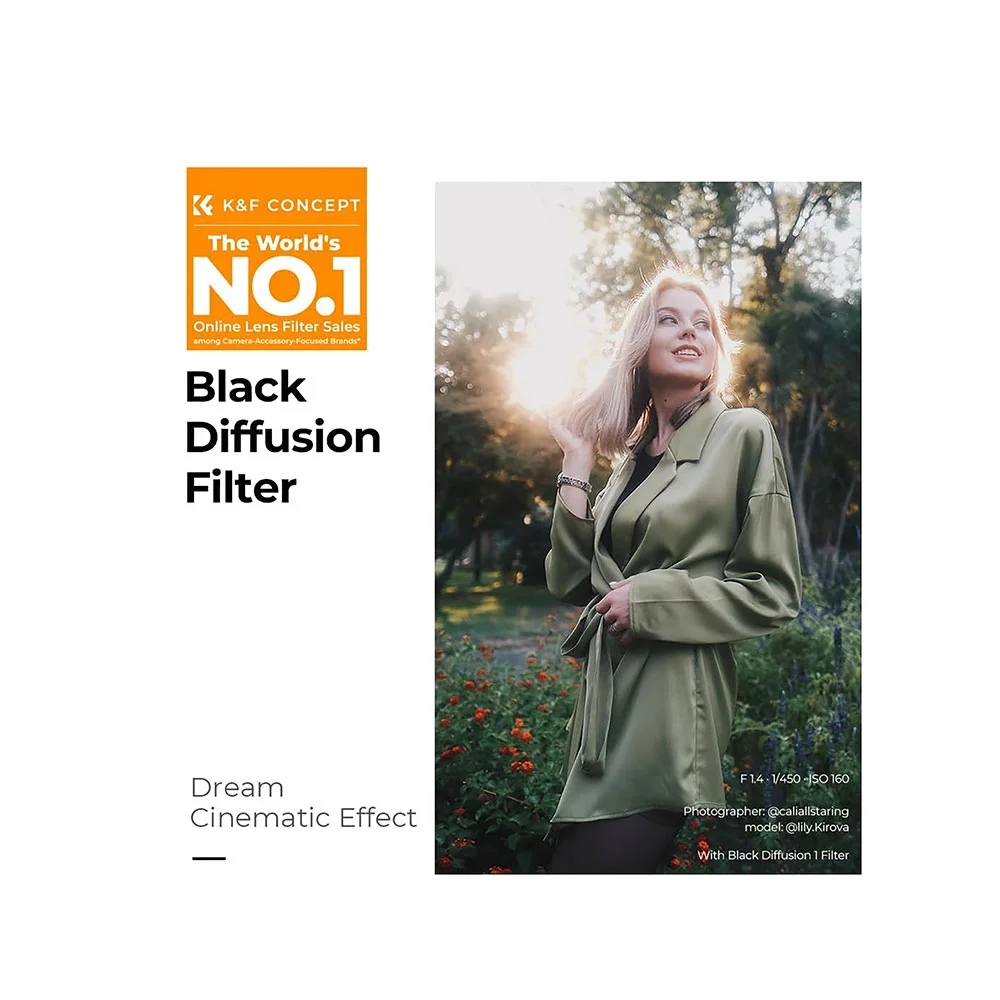 فیلتر لنز کی اند اف K&amp;F BLACK MIST1/1  100*100mm SQUARE FILTER — تصویر 3