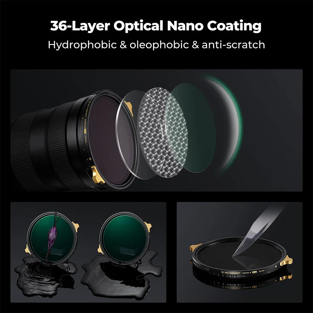 فیلتر لنز کی اند اف K&amp;F ND2-32 COPPER MRC/NOX NANO X-PRO ۷۷mm SQUARE FILTER — تصویر 4