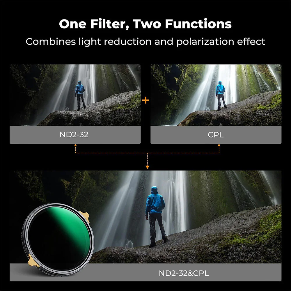 فیلتر لنز کی اند اف K&amp;F ND2-32 &amp;CPL COPPER MRC/NOX NANO X-PRO ۸۲mm SQUARE FILTER — تصویر 10