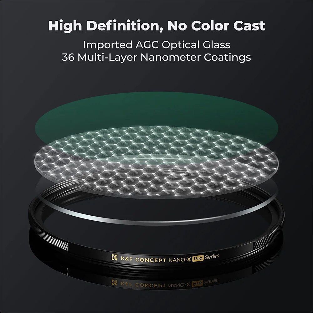 فیلتر لنز کی اند اف K&amp;F UV COPPER MRC NANO X-PRO ۸۲mm SQUARE FILTER — تصویر 2